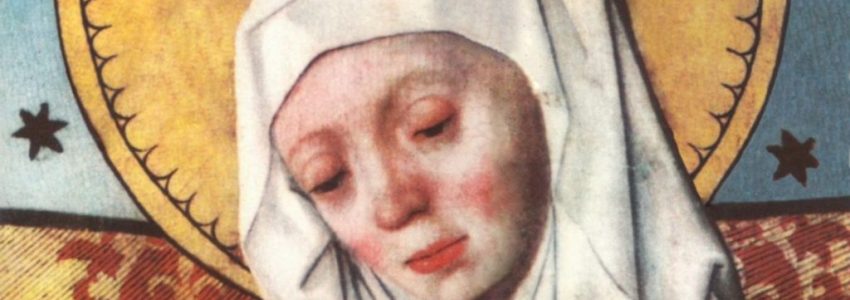 A digitally restored painting of St. Bridget of Sweden.