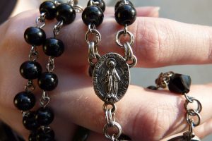 A Catholic rosary where the "Hail Mary" is an important prayer.