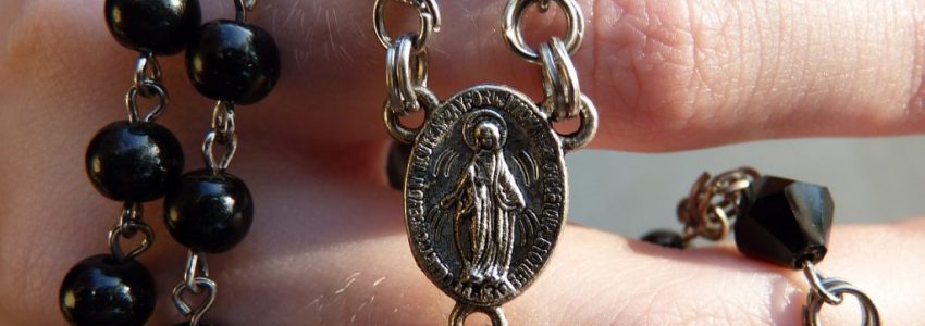 A Catholic rosary where the "Hail Mary" is an important prayer.