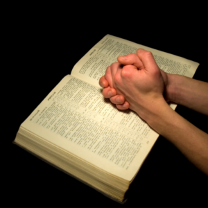 Human hands showing encourage to bible verses to increase his or her self control