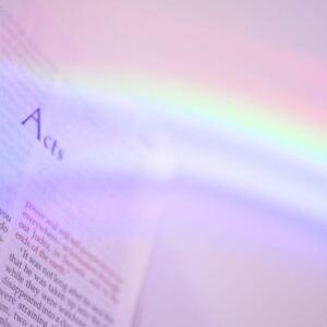 A beautiful rainbow over the bible