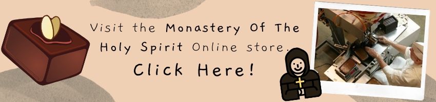 Promotional image for the monastery website store.