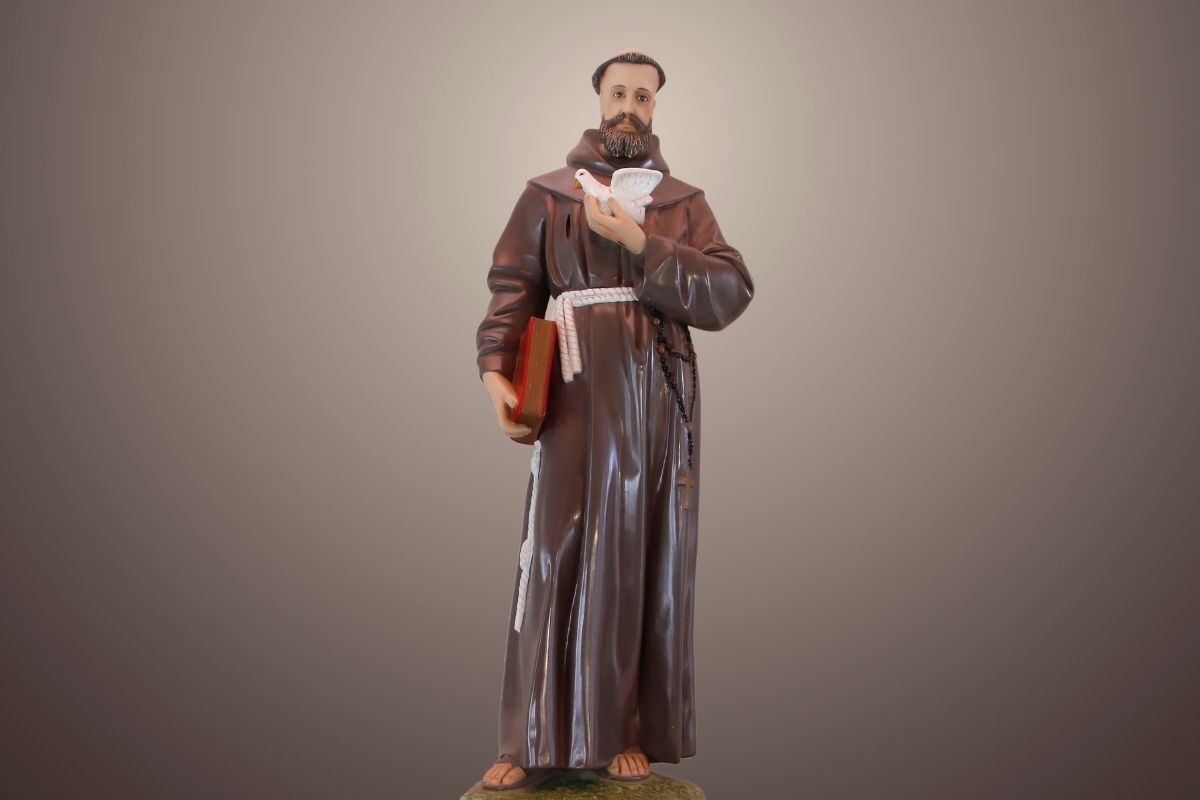 A statue of St. Francis of Assisi.