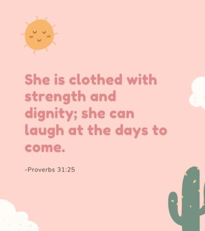 An example of a nursery bible verse for girls.