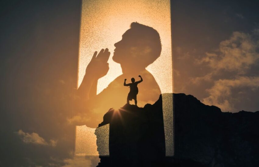 The man felt encouraged after praying.