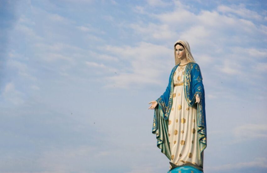 The statue of blessed virgin Mary.