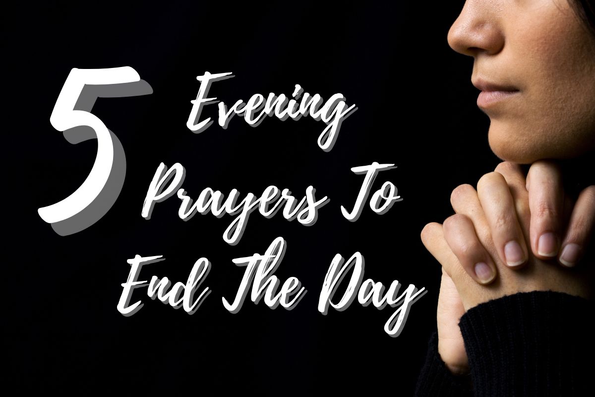 The woman prays an evening prayer before going to bed.