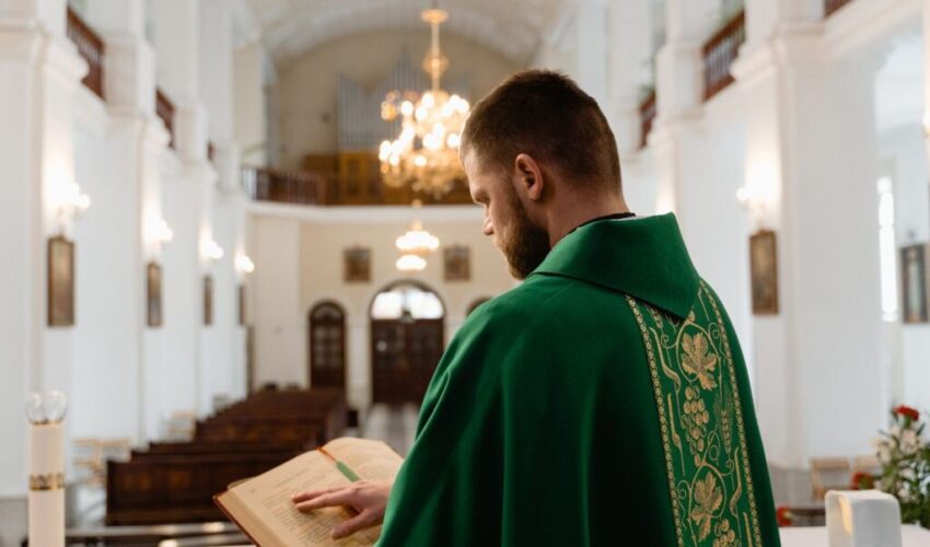 A priest makes a vow of celibacy.