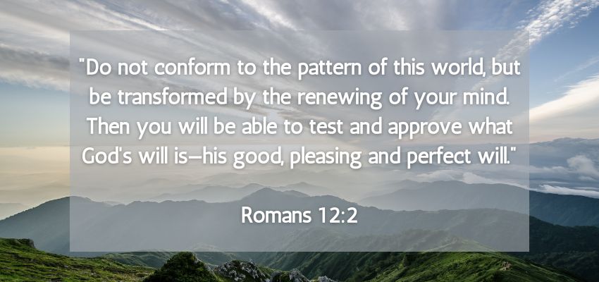 God urges us not to conform to worldly patterns but to be transformed by renewing our minds, highlighting the importance of a changed mindset.