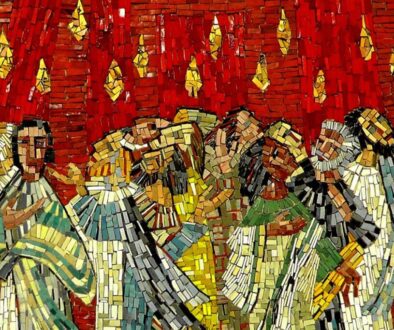 The disciples receiving the Holy Spirit on Pentecost.