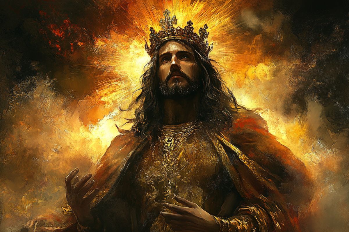 Jesus the king in great glory