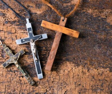 The three holy crosses are made from different materials.