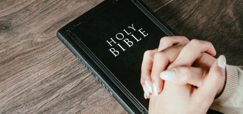 The person prays for the Sunday morning prayer.