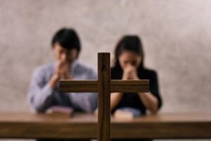 The couple goes to church and prays every Sunday.