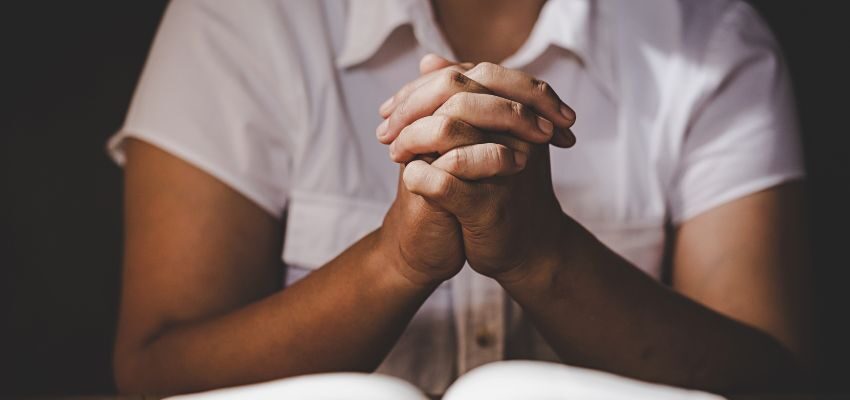 The man prayed to St. Rafael to ask God for help.