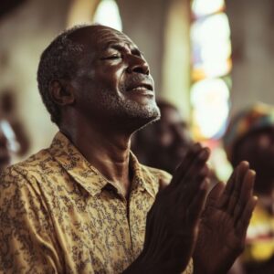 People praising God in church.