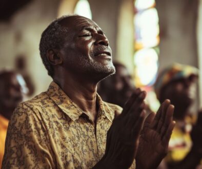 People praising God in church.