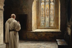 The Cistercian monk leads a monastic life.