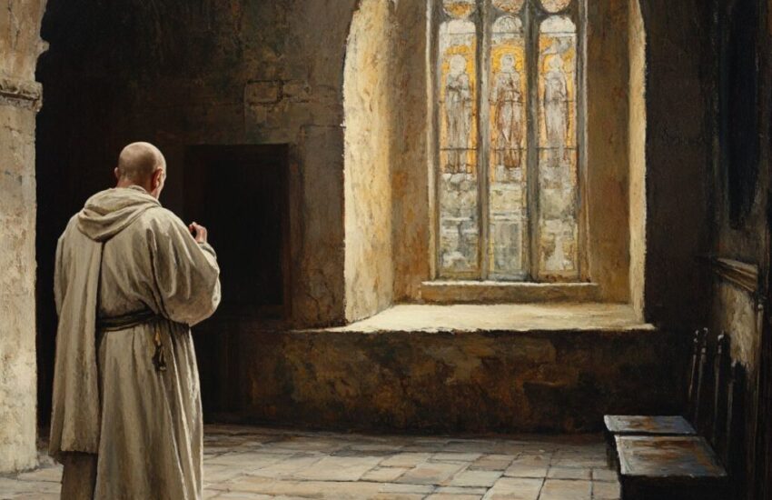 The Cistercian monk leads a monastic life.