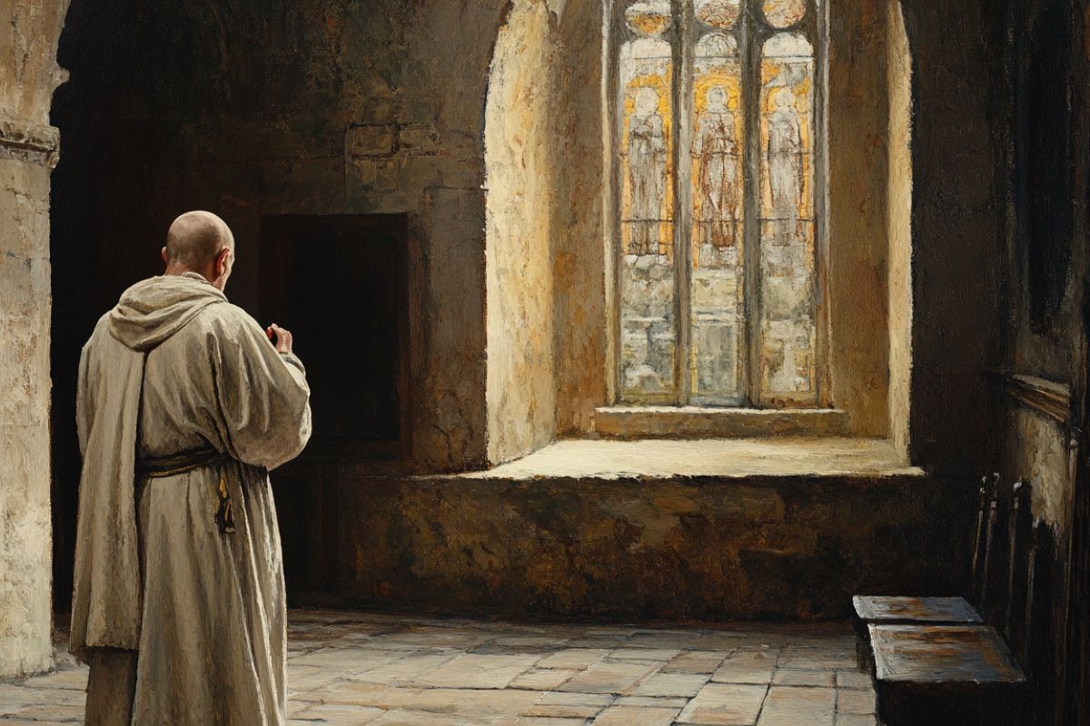 The Cistercian monk leads a monastic life.