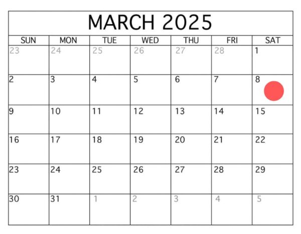 Lay Meeting Calendar March 2025