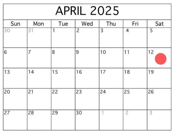 Lay Meeting Calendar April 2025