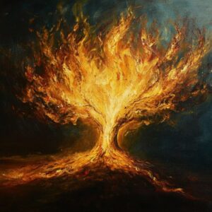 The burning bush that Moses saw.