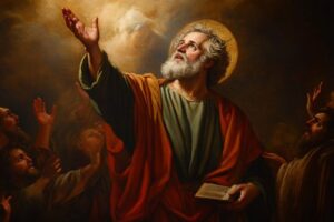 Saint Peter leads the early christian church.