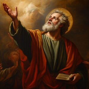 Saint Peter leads the early christian church.