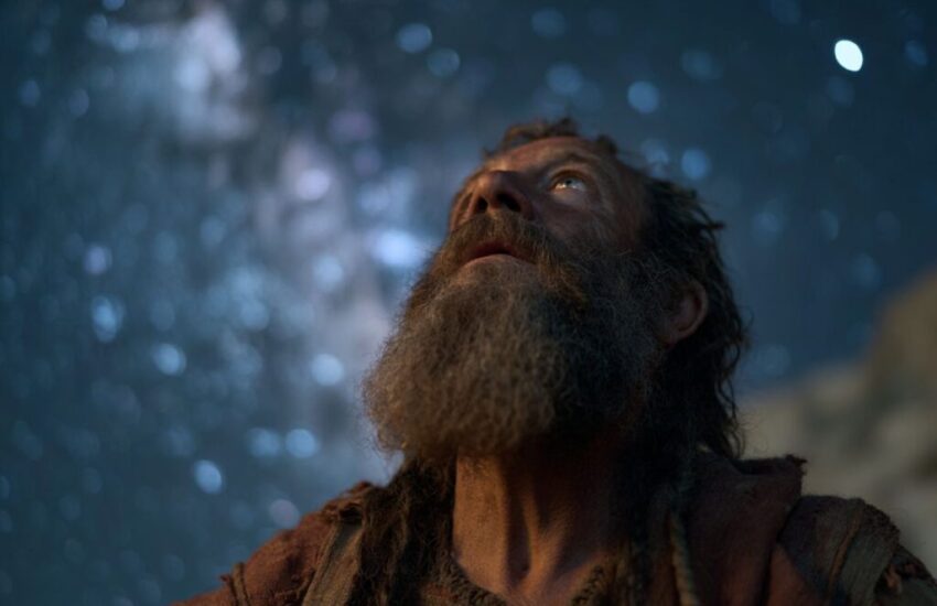 Abraham contemplates God's promise as he looks at the stars.