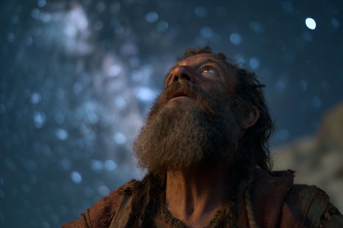 Abraham contemplates God's promise as he looks at the stars.