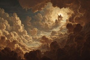 Judgment Day with Jesus coming on the clouds.