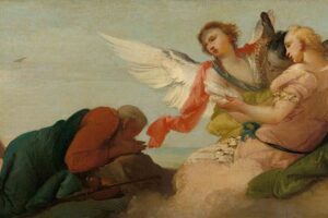 Abraham is stopped by an angel.