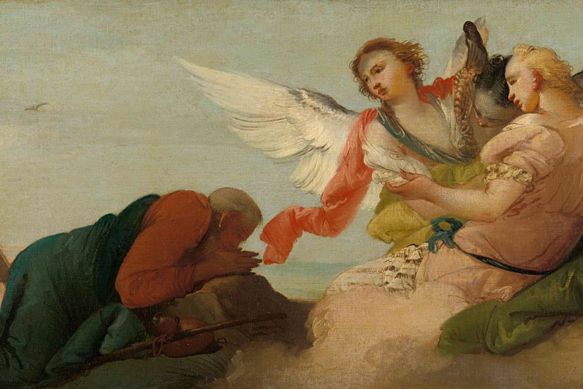 Abraham is stopped by an angel.