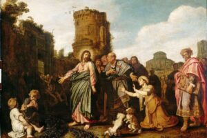 Jesus speaks to the Canaanite woman.