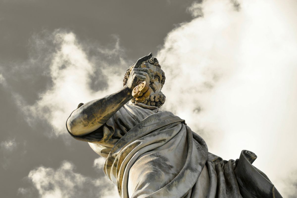 A statue of Saint Peter holding the keys to the kingdom of heaven.